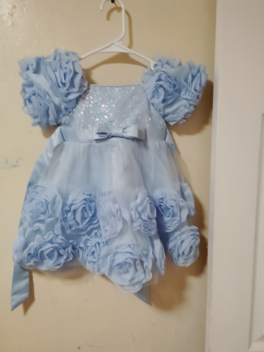 Light Blue Floral Tulle Dress with Sparkle Bodice - Kids Costume